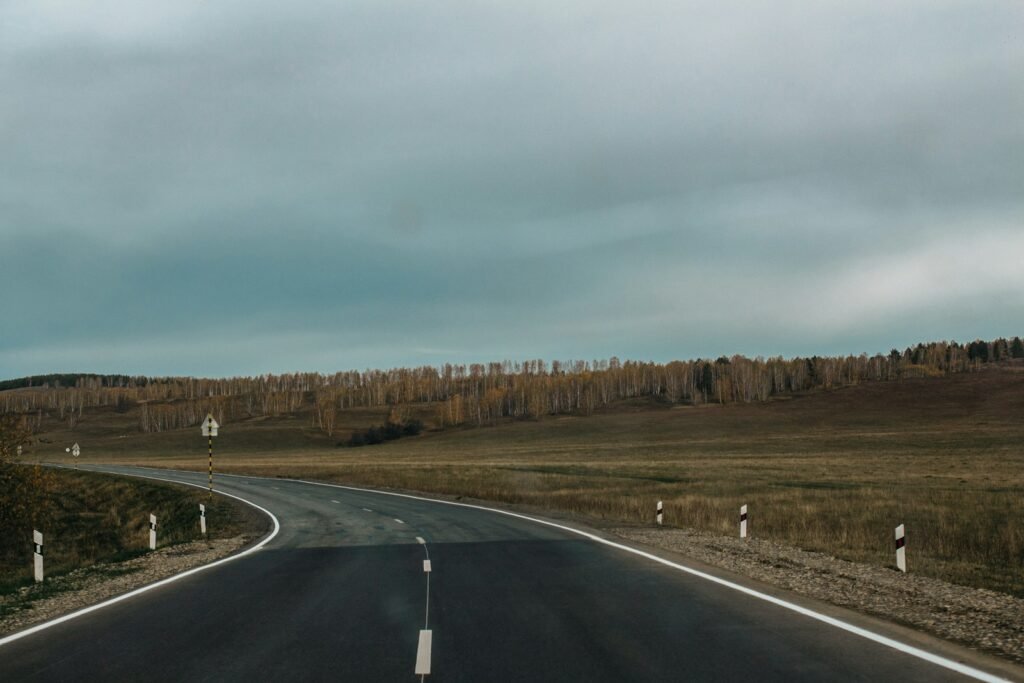 An empty road in the middle of nowhere